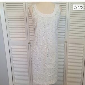 Madison cotton white sherbet eyelet lace dress sz XL *C6